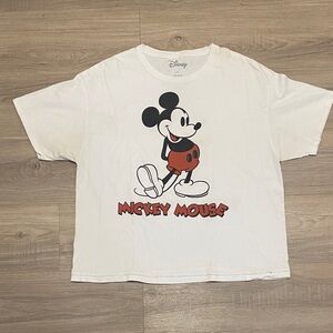 Disney White Tee with Red Mickey Mouse Design